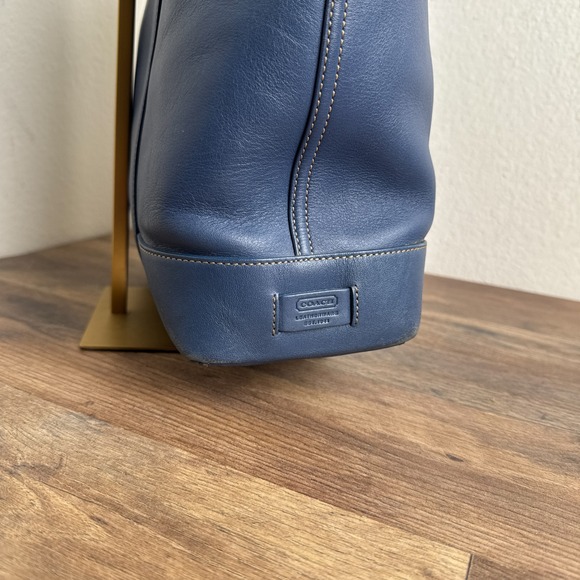Vintage Coach Hamptons Tote Shoulder Bag Leather Blue 5188 WITH COA - Picture 10 of 16
